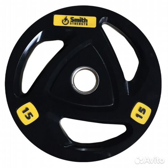 Диск для штанги обрезиненный 15кг Smith