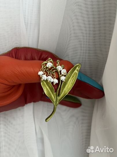 Брошь винтаж ландыш новая