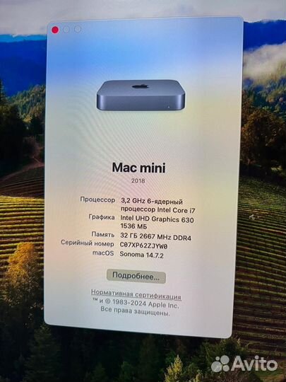 Mac mini 2018 i7 32gb