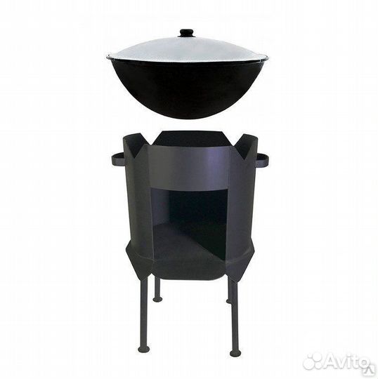 Чугунный казан с печью + шумовка