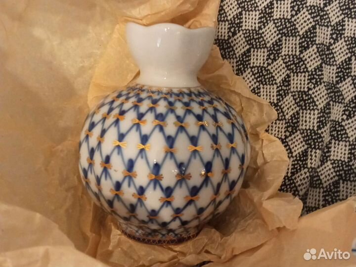 Новые Селедочница и вазочка кобальтовая сетка лфз