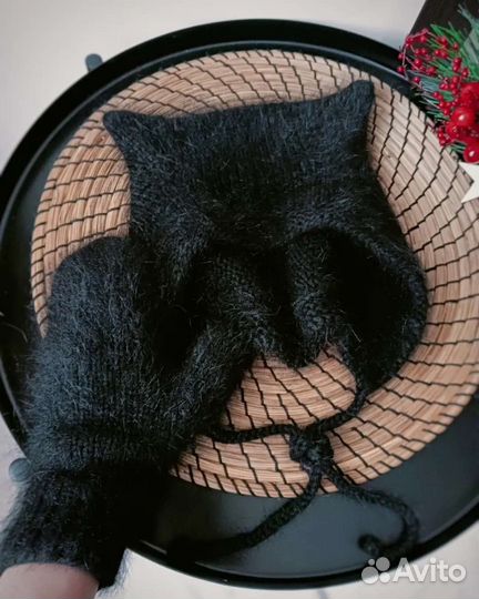 Шапка чепчик с ушками кошки