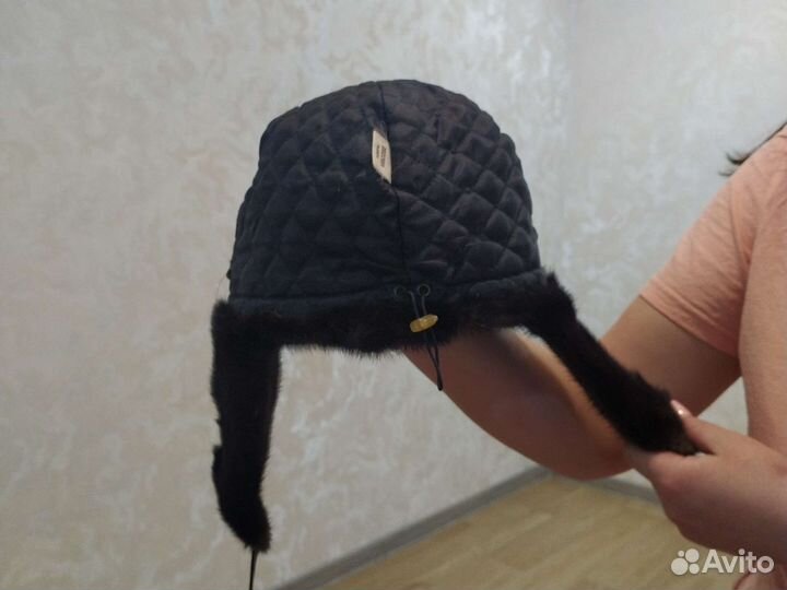 Шапка норковая женская черная