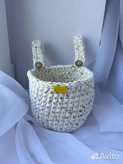 Вязаные корзинки ручной работы