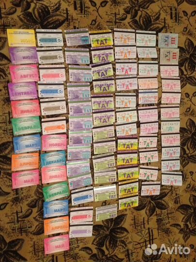 Коллекция проездных билетов с 2001 по 2009 год