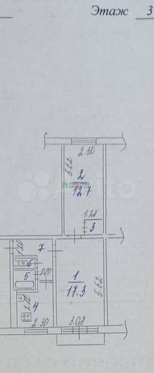 2-к. квартира, 44 м², 3/5 эт.