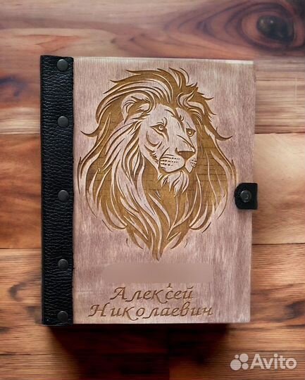 Блокнот(ежедневник) деревянный(кожаный переплет)