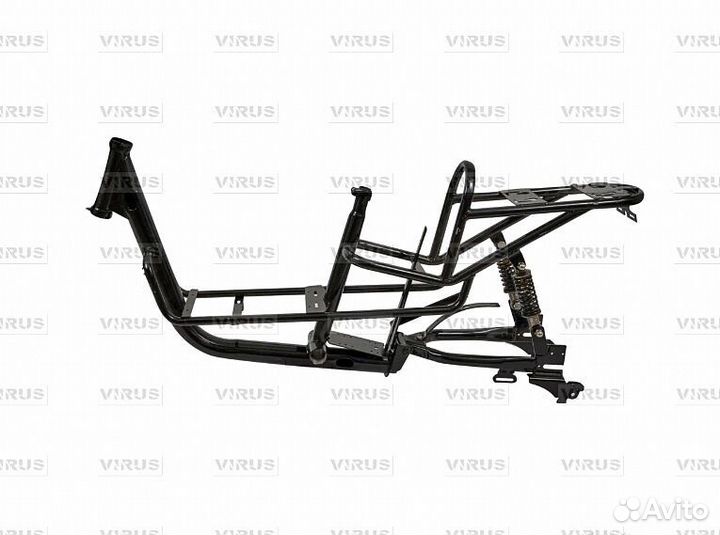 Рама металическая с амортизатором для электровелосипеда