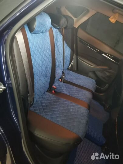 Чехлы из алькантары экокожи Ромб на Kia Seltos