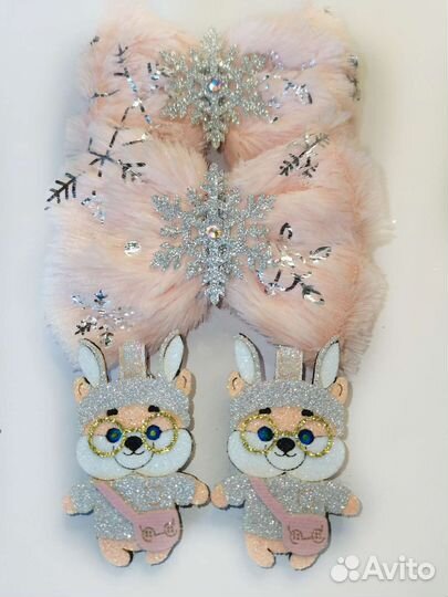 Новогодние бантики для волос