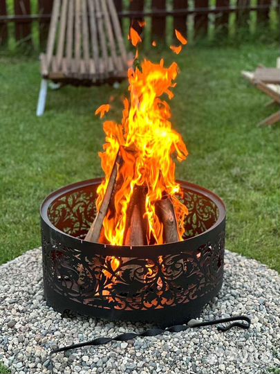 Костровая чаша с дизайном