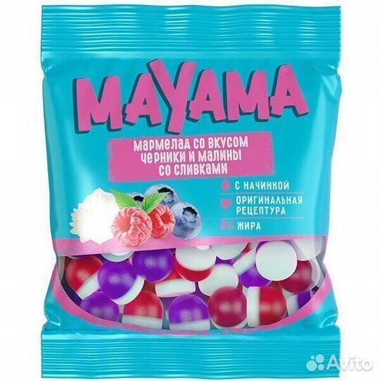 Мармелад Mayama Черника и Малина со Сливками 70 г