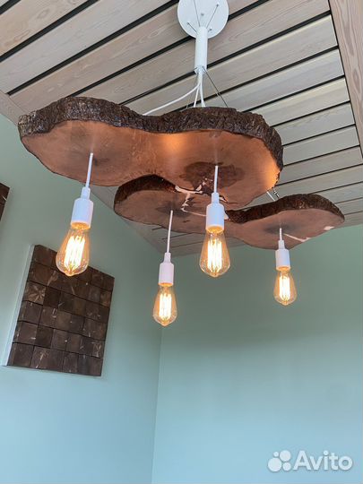 Светильник/люстра деревянная лофт массив груша