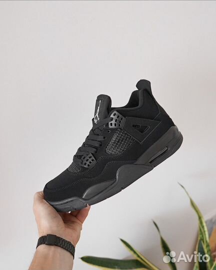 Nike Air Jordan 4 Retro Black Cat с мехом