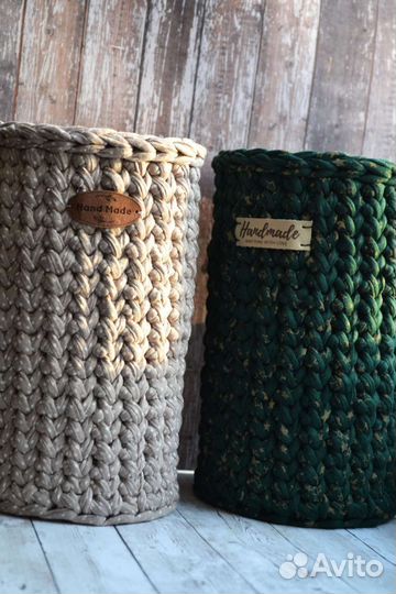Корзина - органайзер из трикотажной пряжи