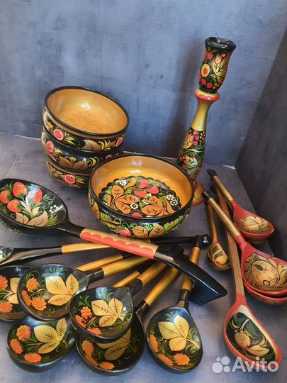 Деревянная посуда Хохлома СССР