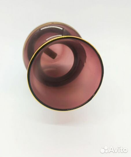 Ваза ссср,марганцевое стекло с позолотой