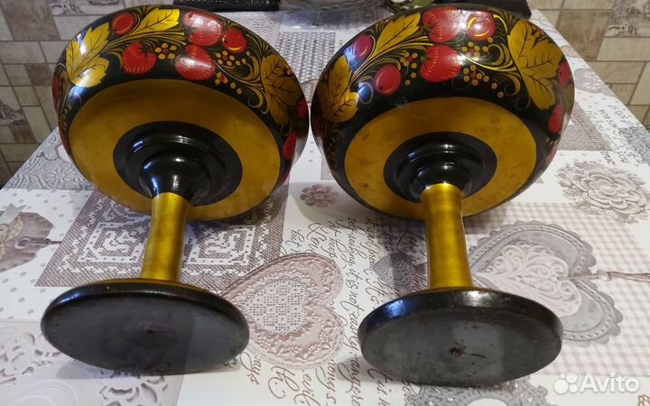 Ваза хохлома,б\у ссср,ложка новая,туесок береста