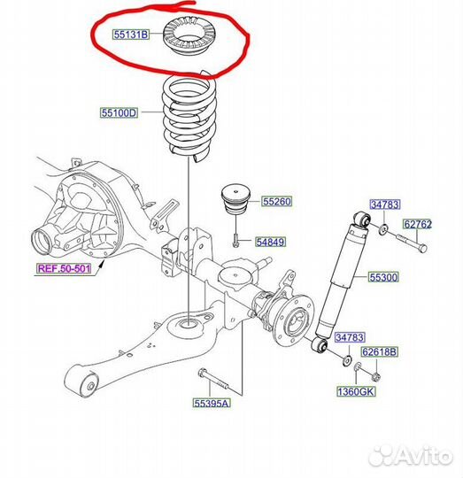 Отбойник задний Hyundai H1 D4CB F890370 2015