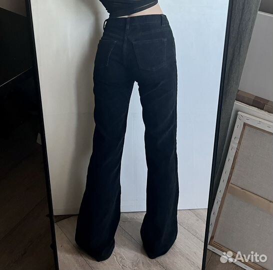 Вельветовые брюки клеш длинные