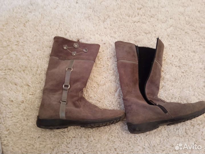 Сапожки замшевые зимние