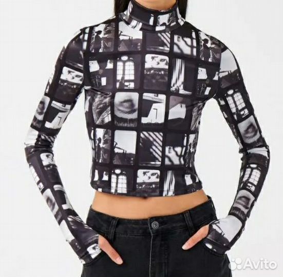 Водолазка короткая с принтом Befree