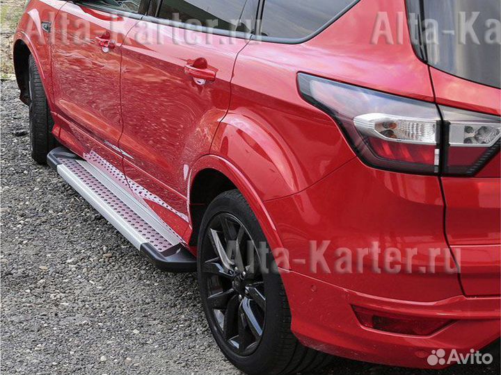 Пороги алюминиевые Vision для Kia Sportage 2010-2015