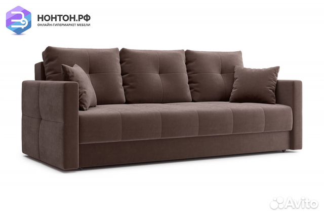 Диван еврокнижка Вита 3-х местный коричневый