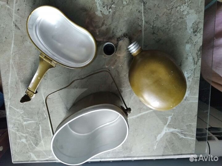 Походный армейский набор фляга + котелок