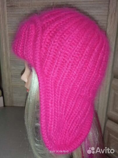 Шапка-ушанка из пуха норки