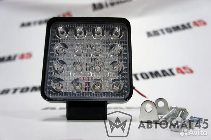 Светодиодная фара 16 диодов 48вт рабочий свет фсо
