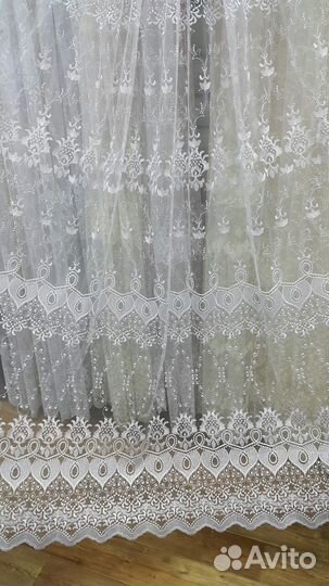 Тюль готовый, фатин с вышивкой