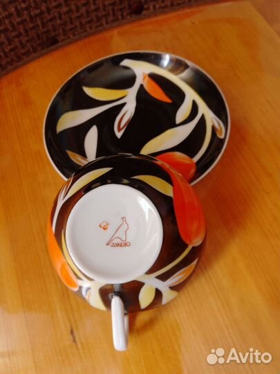 Сервиз чайный чёрный тюльпан дулева