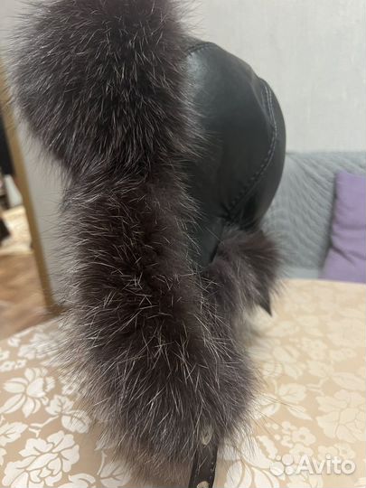 Шапка ушанка кожа