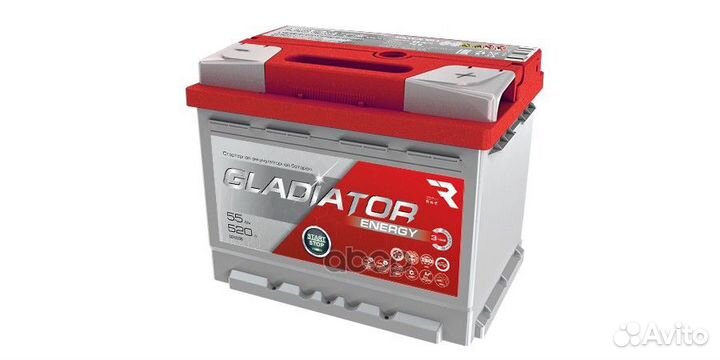 Аккумулятор gladiator Energy 55 Ah, 540 A, 242x