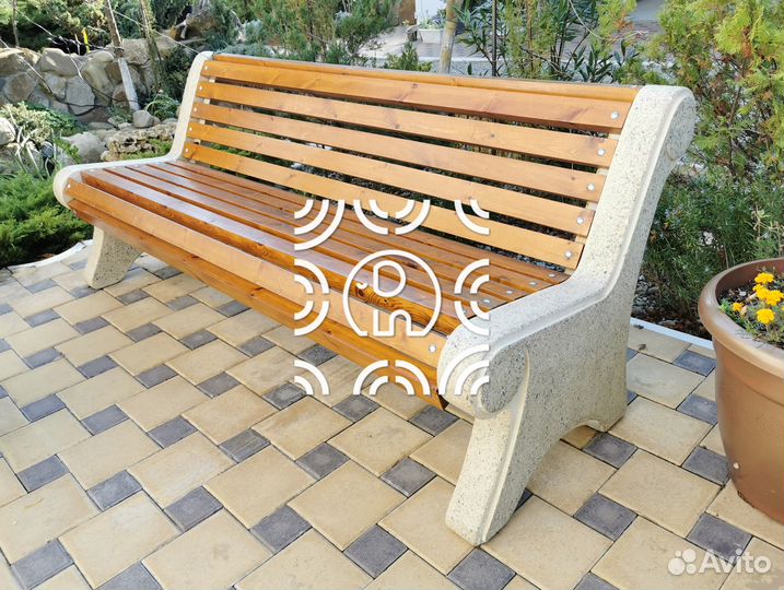 Скамейка из бетона классик от производителя