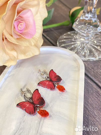 Серьги бабочки
