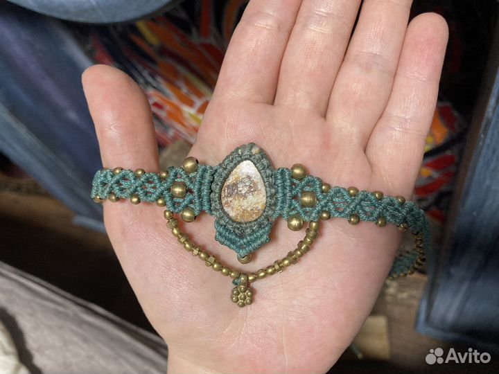 Чокер макраме колье бохо ручная работа