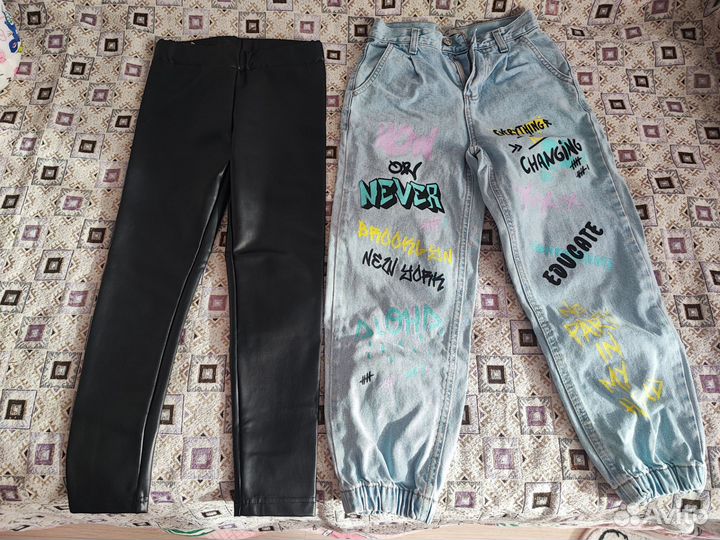 Джинсы и лосины из экокожи