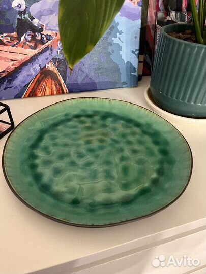 Тарелка зеленая 27 см