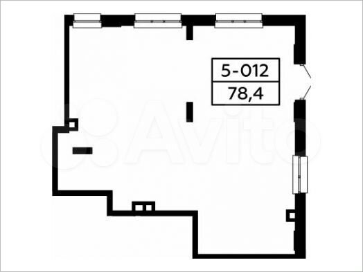 Аренда, торговое помещение, площадь 77.7 кв.м