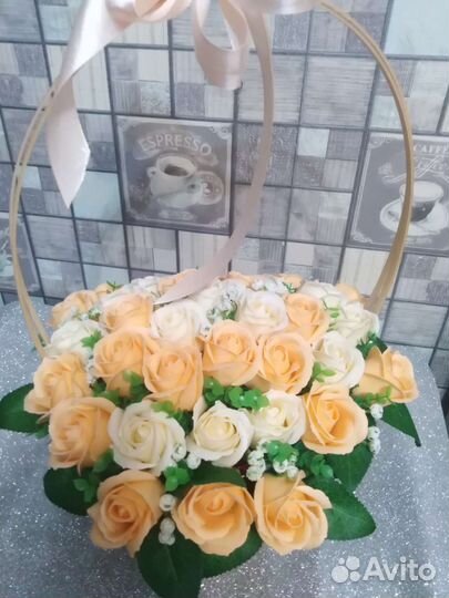 Букет из мыльных роз на 1 сентября