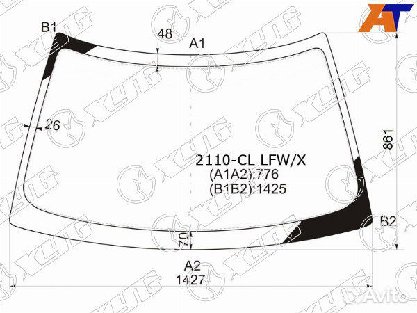 Стекло лобовое LADA priora