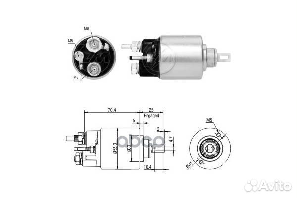 Реле втягивающее renault logan 04- zm6271 Era