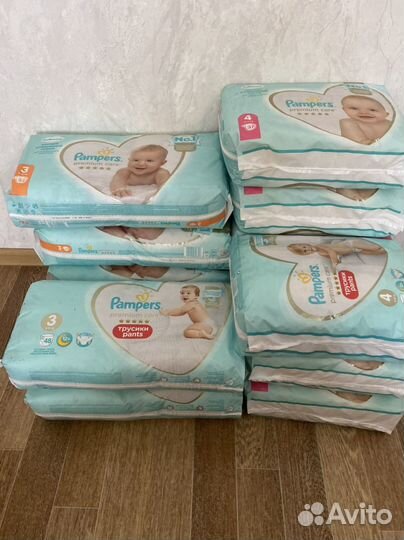 Подгузники Pampers premium care 3
