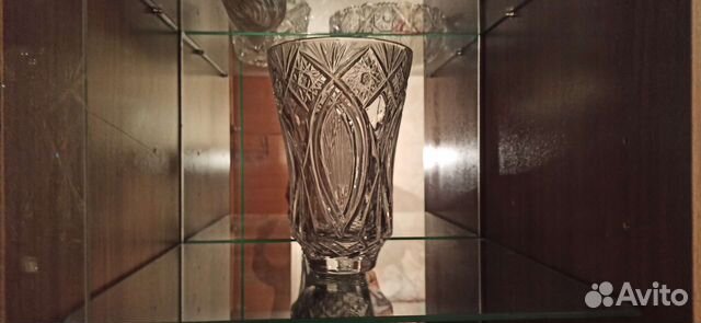 Ваза для цветов хрустальная высокая СССР