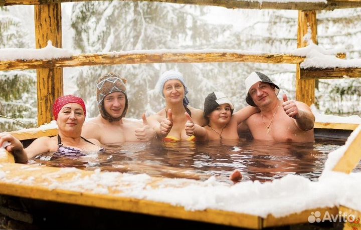 На дровах банный чан/Купель