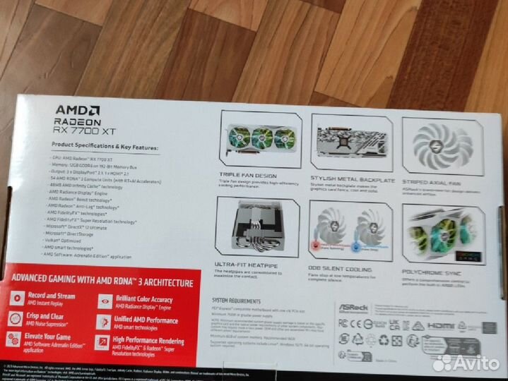 Видеокарта asrock Radeon RX 7700 XT steel legend