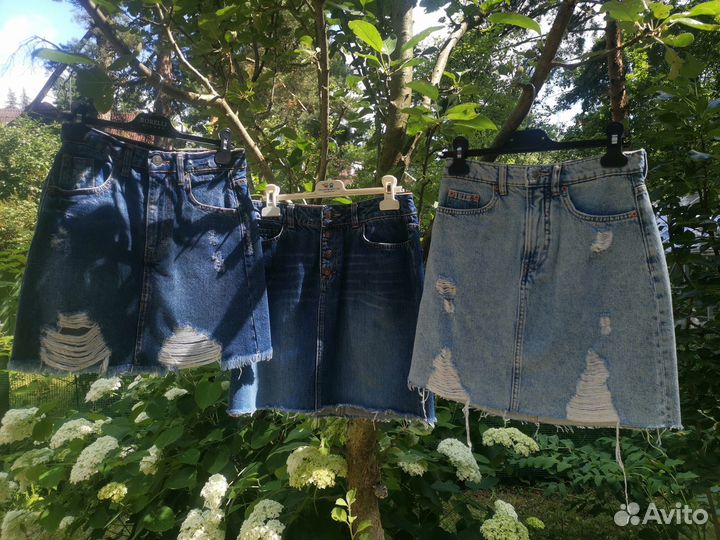 Джинсовые юбочки на 155см+