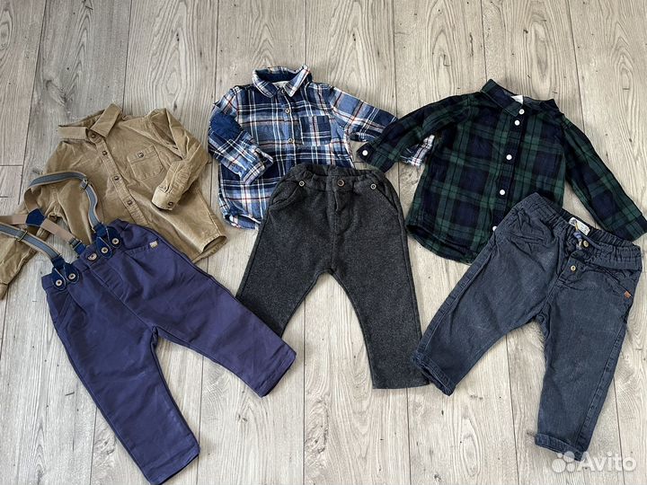 Рубашки брюки 86-92 zara H&M